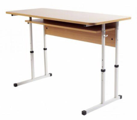 Учнівський 2-місний стіл із полицею ЛДСП, 1200х500х640-760 мм, ростова група №4-6, АНШАР ГРУП (90157)